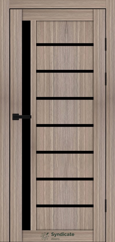 Двери Syndicat Doors PVC 101 Сандал чёрное стекло